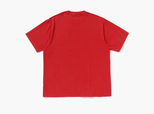 A Bathing Ape Garment Dye Logo Relaxed Fit Tee Red  A Bathing Ape Garment Dye Logo Relaxed Fit Tee Red
