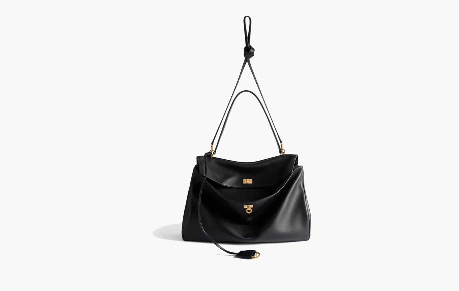 Balenciaga Rodeo Large Handbag Smooth Calfskin Black 