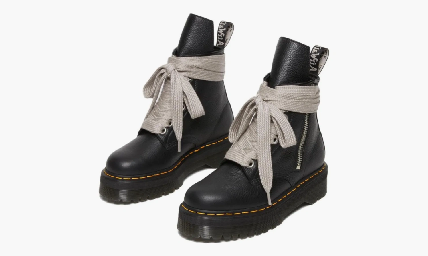 Rick Owens X Dr. Martens 1460 Leather Platform Boots Black 