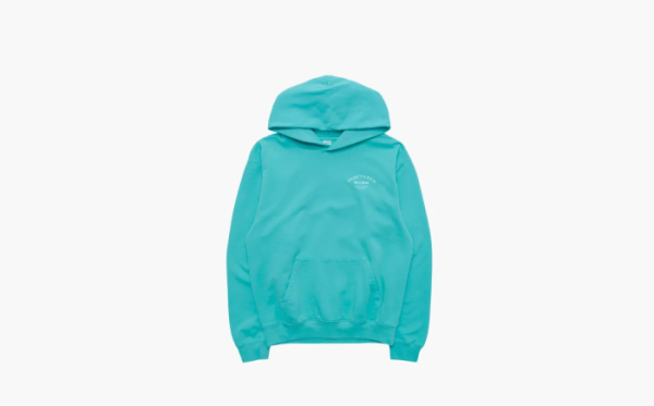 Sporty & Rich Logo Printed Long Sleeved Hoodie Turquoise 