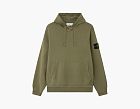 Stone Island Organic Cotton Fleece Hoodie Military Green