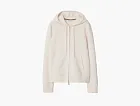 Burberry Cashmere Blend Zip Hoodie Chalk