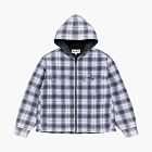 Stussy Zip Hooded Plaid Shirt Blue