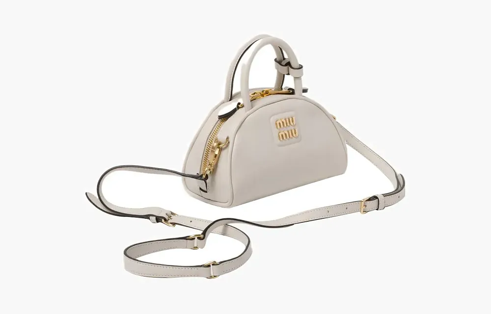 Miu Miu Patent Leather Top-Handle Bag White