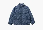 A Bathing Ape Denim Monogram Puffer Down Jacket Blue