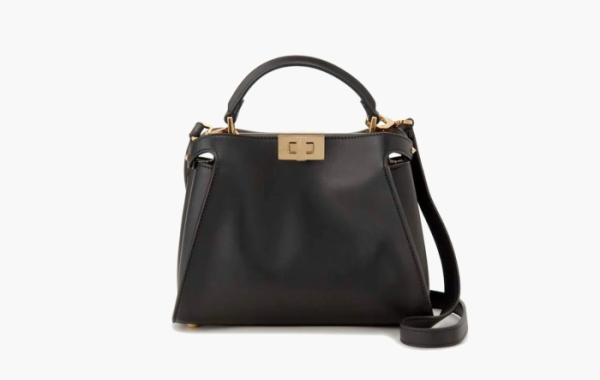 Fendi Peekaboo Iconic Essential Leather Tote Bag Black 