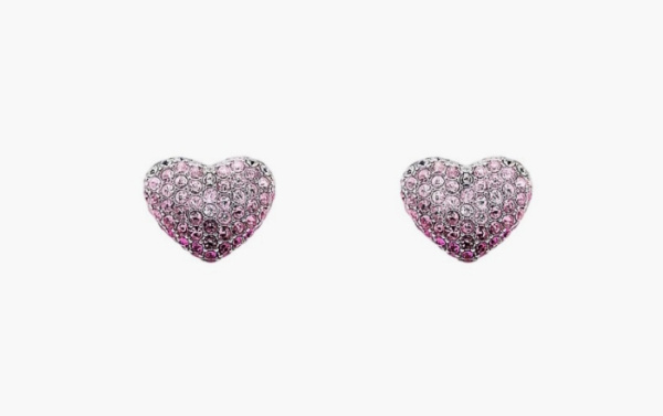 Marc Jacobs The Heart Balloon Pave Earrings Silver/Rose 