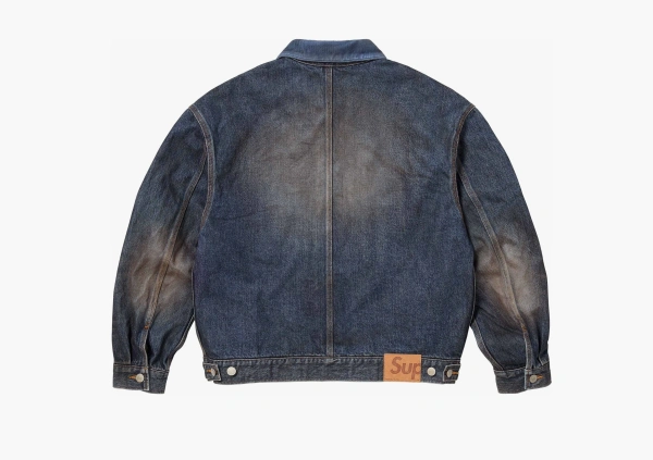 Supreme Distressed Selvedge Trucker Jacket Washed Indigo 
