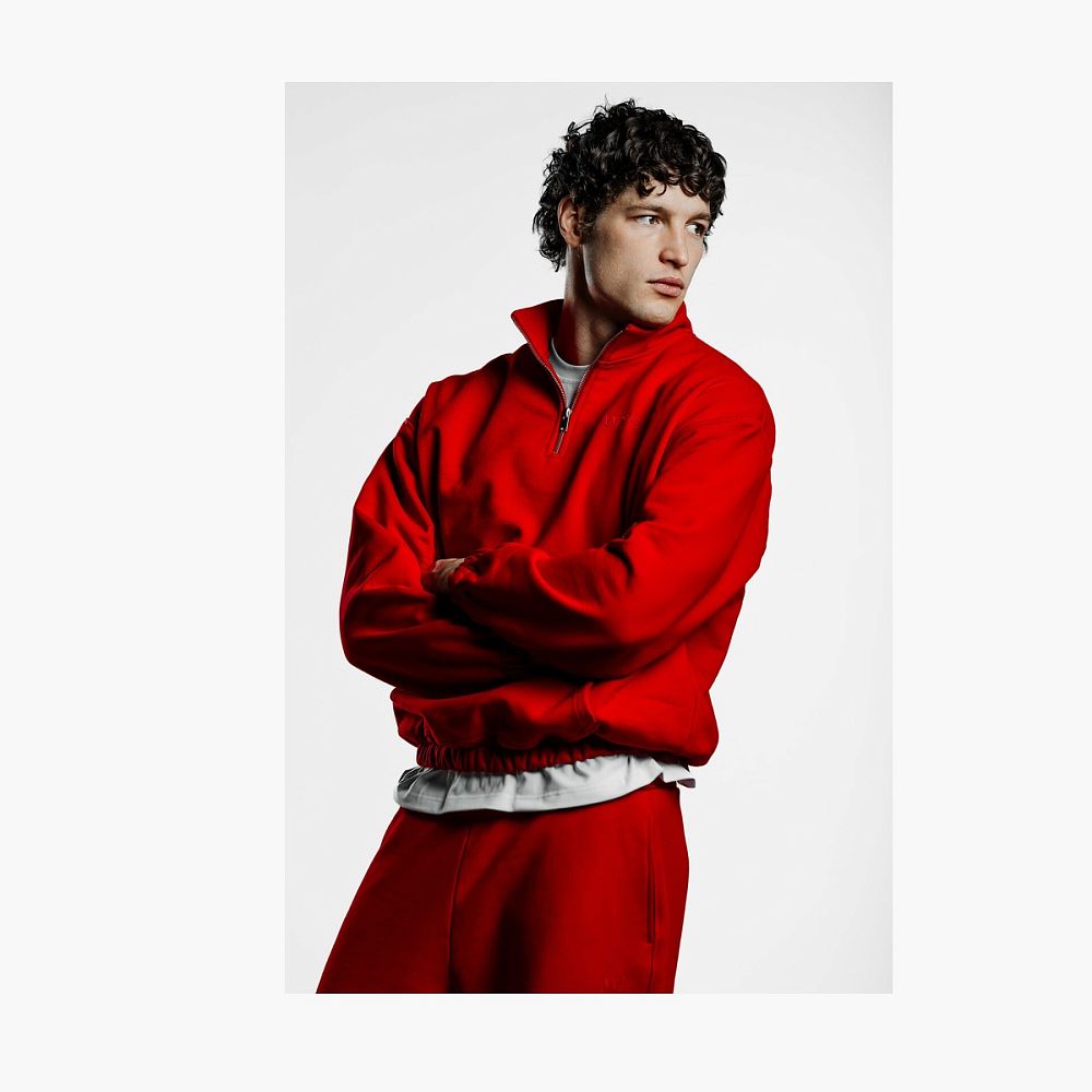 WYSION ZIP SWEATSHIRT CARMINE RED