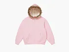 Supreme Faux Fur Zip Up Hooded Sweatshirt Light Pink