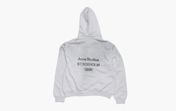 Acne Studios Logo Hooded Sweater Pale Grey Melange  Acne Studios Logo Hooded Sweater Pale Grey Melange