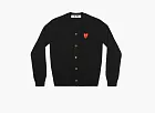 COMME des GARCONS PLAY Cardigan Red Emblem Black