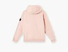 Stone Island Organic Cotton Fleece Hooded Sweatshirt with Drawstring Hood and Zip Antique Rose