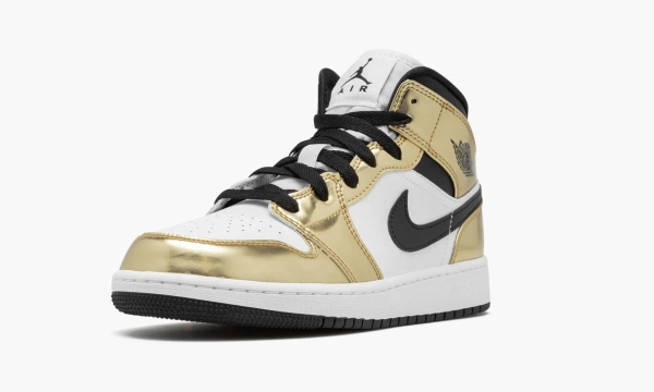 Air Jordan 1 Mid SE GS Metallic Gold 