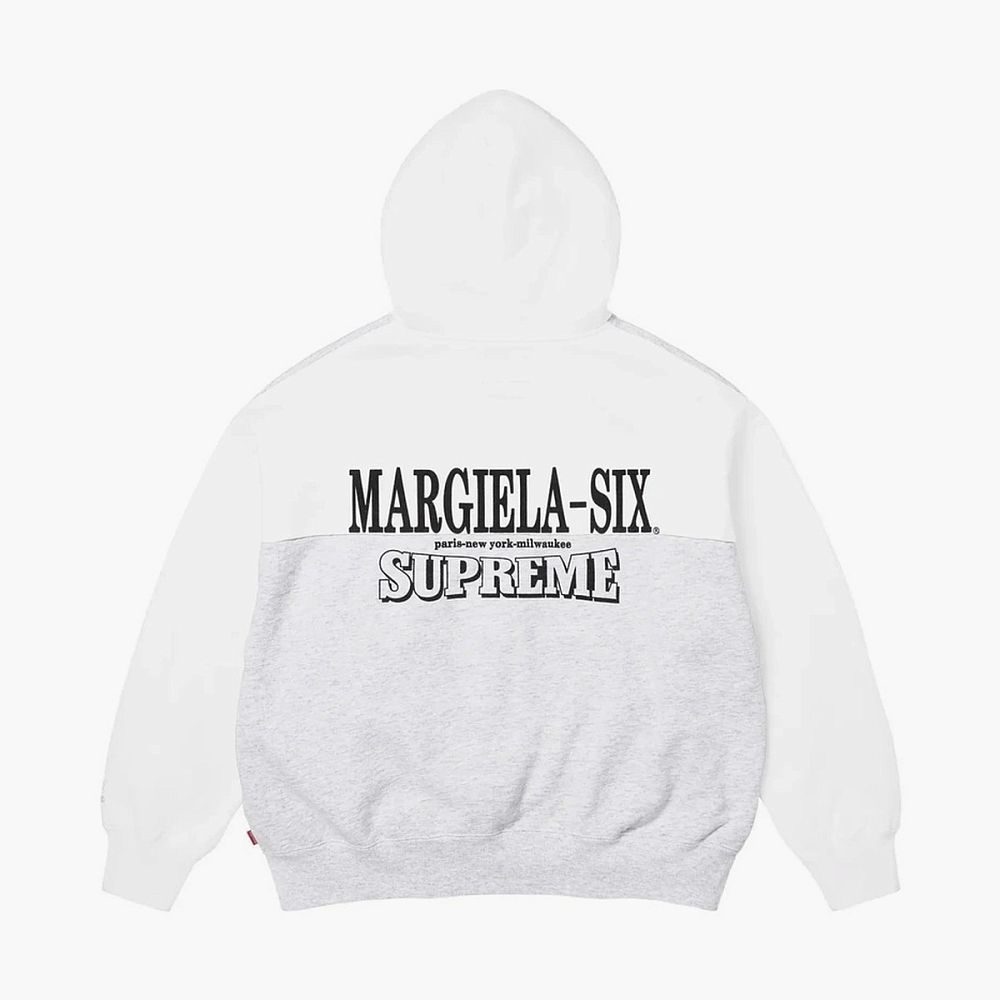 Supreme x MM6 Maison Margiela Eagle Zip Up Hooded Sweatshirt Ash Grey