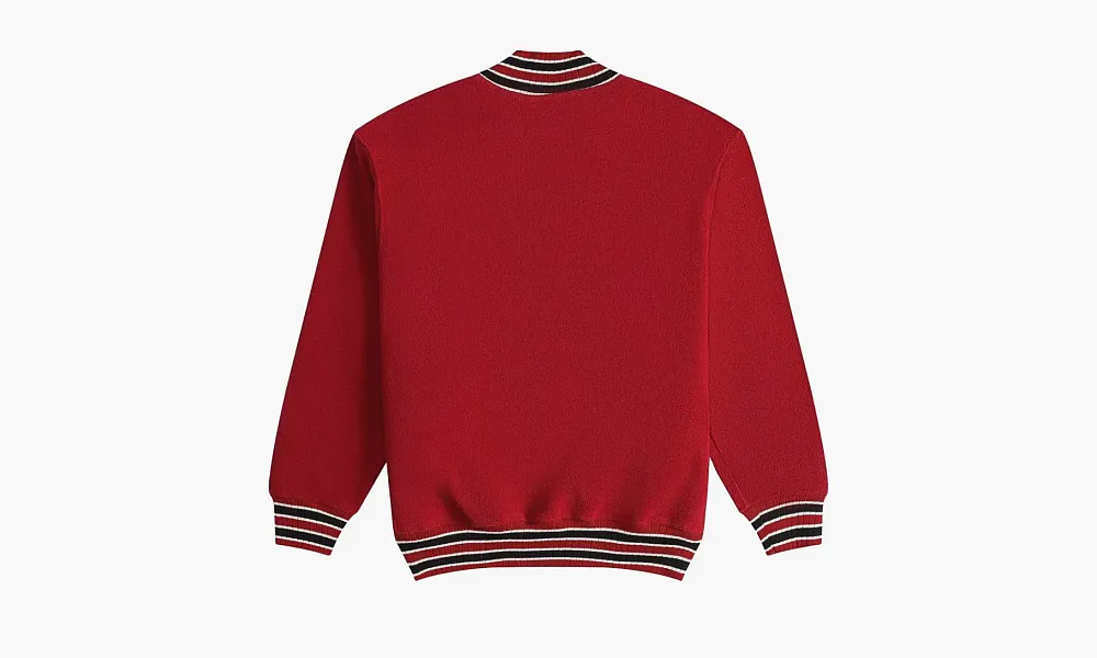RHUDE Quarter Zip Varsity Jacket Vintage Red