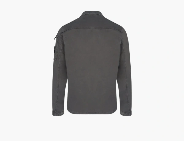 Stone Island Overshirt with Zip Fastening Charcoal Grey  Stone Island Overshirt with Zip Fastening Charcoal Grey