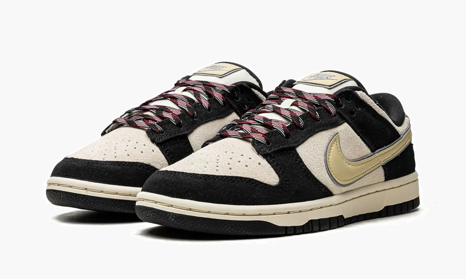 фото Nike Dunk Low LX WMNS "Black / Cream Suede" (Nike Dunk)-DV3054 001