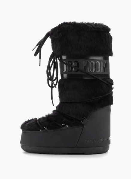 Moon Boot Classic Faux Fur Boots Black 
