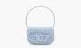 Diesel 1DR Shoulder Bag Monogram Denim Light Blue 