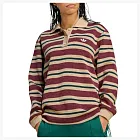 Adidas Originals Striped Polo Long Sleeve Dark Shadow Red