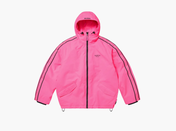 Supreme GORE-TEX Stripe Hooded Jacket Fluorescent Pink 