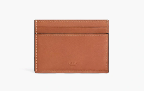 Celine Card Holder Natural Calfskin Tan 