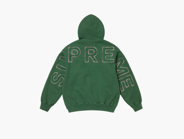 Supreme Frayed Hooded Sweatshirt Pine  Supreme Frayed Hooded Sweatshirt Pine