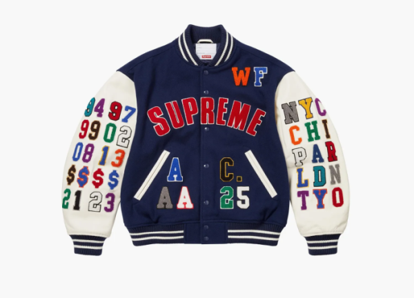 Supreme Praises Varsity Jacket Navy 