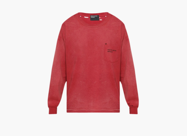 Enfants Riches Déprimés Thrashed Logo Long-Sleeve Pocket T-Shirt Faded Red/Black  Enfants Riches Déprimés Thrashed Logo Long-Sleeve Pocket T-Shirt Faded Red/Black