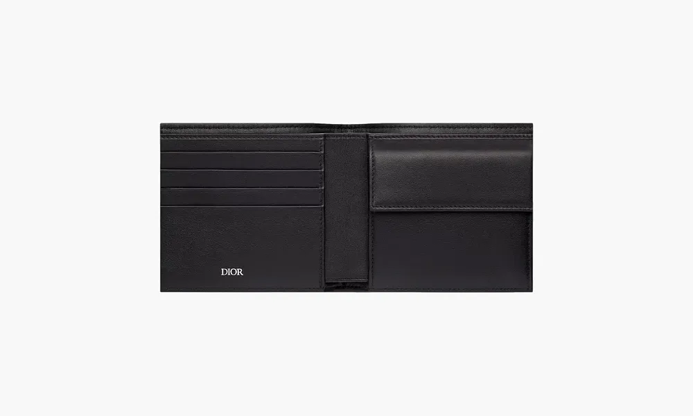 Dior Compact Wallet Dior Oblique Jacquard Beige and Black