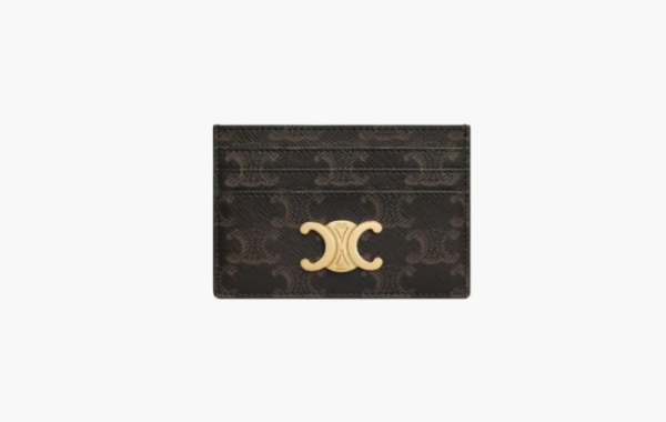 Celine Triomphe Canvas Card Holder Brown 