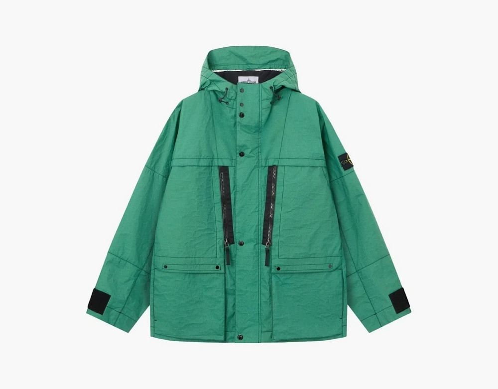 Stone Island Metal Lamina Ripstop Heat Reactive Hooded Jacket Malachite