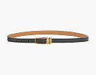 Amazona Smooth Calfskin Leather Padlock Belt Black/Gold