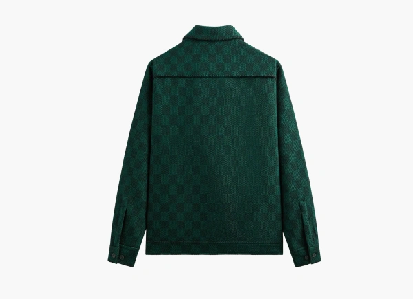 Kith Check Boucle Boxy Collared Overshirt Ivy Green 