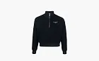 Sporty & Rich QUARTER ZIP SHERPA FLEECE SWEATSHIRT Navy Blue