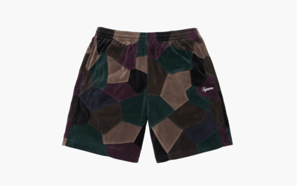 Supreme Patchwork Velour Short Dark Navy 