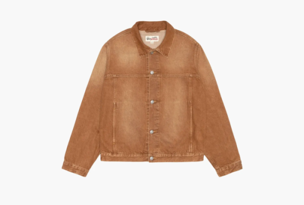 Stussy Trucker Jacket Vintage Denim  Brown 