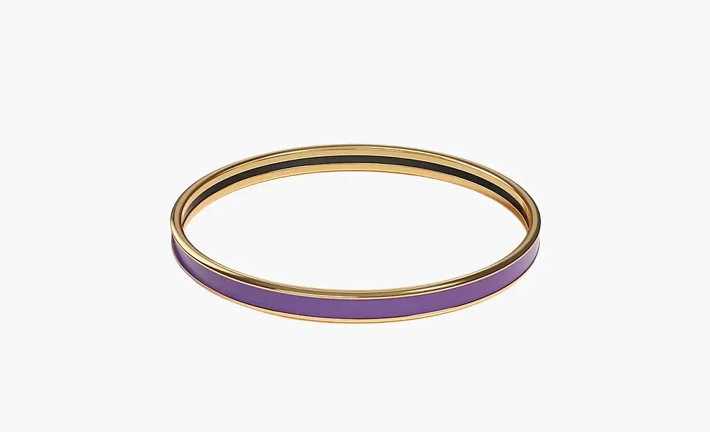 Hermès Enamel Bangles Unisex Purple