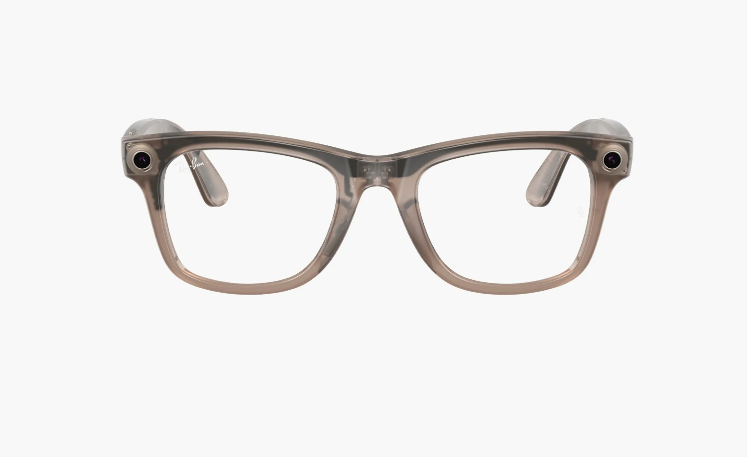 Ray-Ban Meta Wayfarer Sunglasses Warm Stone Clear/Watermelon Red 