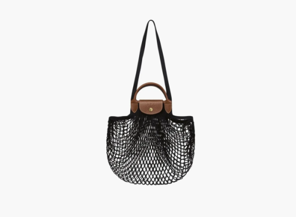 Longchamp Le Pliage Filet Top Handle Bag  Black 