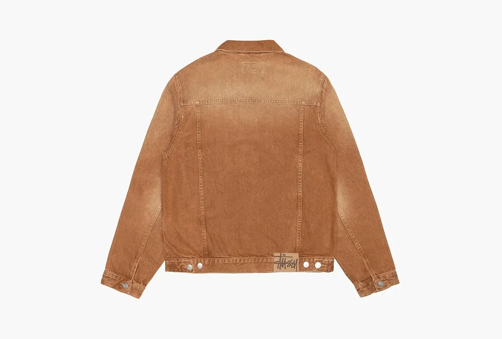 Stussy Trucker Jacket Vintage Denim  Brown