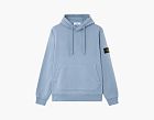 Stone Island Organic Cotton Fleece Hoodie Avio Blue