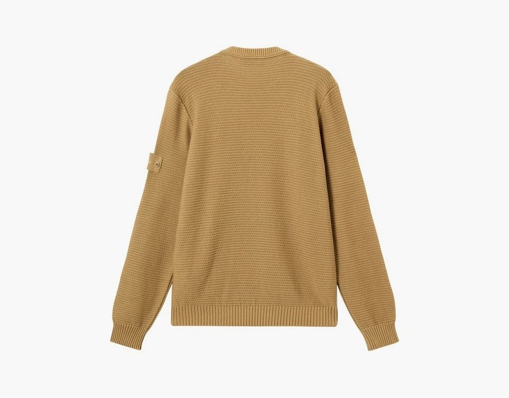 Stone Island Ghost Cotton Cashmere Knit Jumper Dark Beige