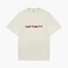 Carhartt WIP Script Logo T-Shirt Cream Red
