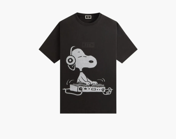 Kith For Peanuts Snoopy DJ Vintage Tee Black 