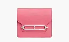 Hermes Roulis Calfskin Pig Nose Card Holder Fanny Pack Coin Purse Pink