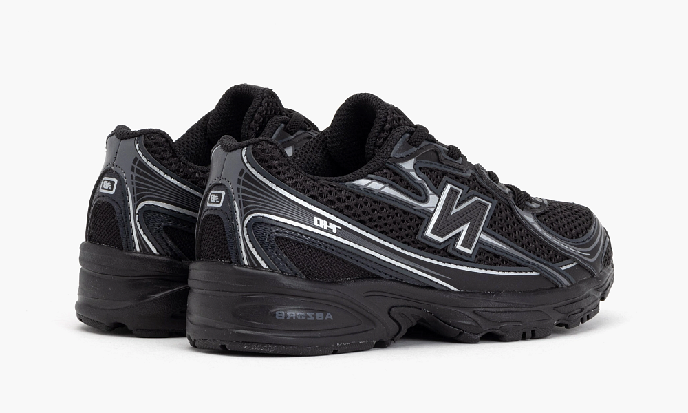 New Balance 740 Bungee Lace PS Black Grey Silver