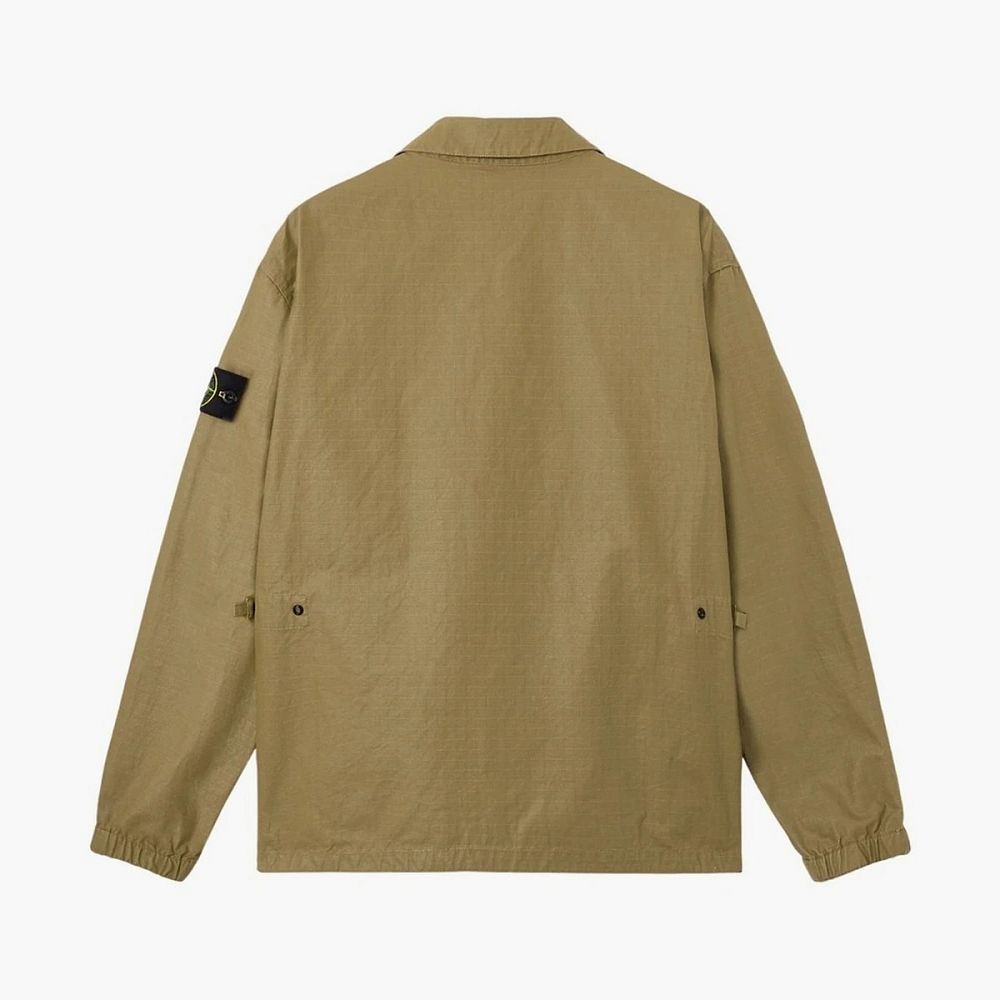 Stone Island Double-Coated Cotton Ripstop Overshirt Military Green
