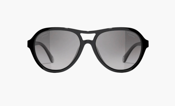 Chanel Pilot Sunglasses Acetate Black 